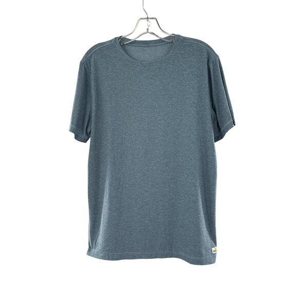 Vuori Heathered Blue Crew Neck T-Shirt M stretch athletic - Picture 1 of 5